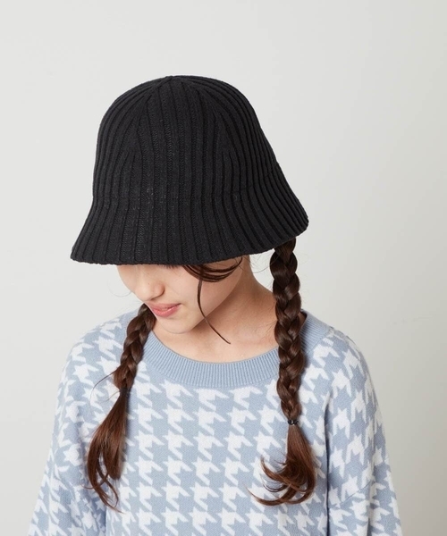 a.v.v（アーヴェヴェ）の「[KIDS]リブニットバケットハット（ハット・キッズ・アイボリー/ブラック・ONESIZE）」の18枚目の写真