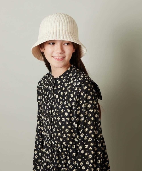 a.v.v（アーヴェヴェ）の「[KIDS]リブニットバケットハット（ハット・キッズ・アイボリー/ブラック・ONESIZE）」の22枚目の写真