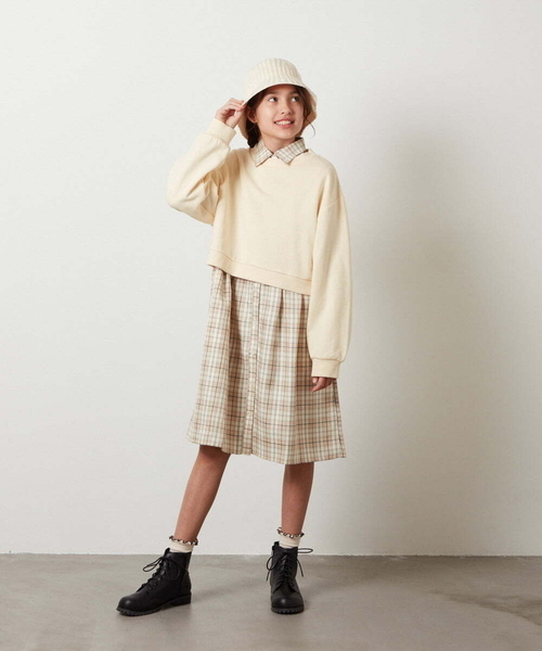 a.v.v（アーヴェヴェ）の「[KIDS]リブニットバケットハット（ハット・キッズ・アイボリー/ブラック・ONESIZE）」の3枚目の写真