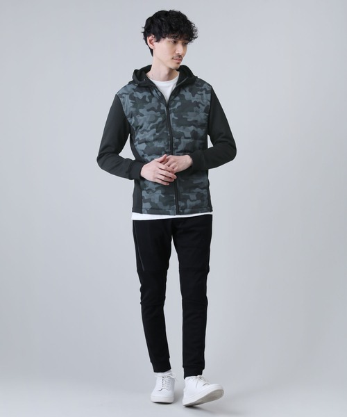 LIL VENDARS（リルヴェンダース）の「ダウンフェザー切替ZIPパーカー（パーカー・メンズ・ブラック/ネイビー/カーキ/チャコールグレー/ライトグレー/ブラック系その他/ベージュ・M/L）」の12枚目の写真