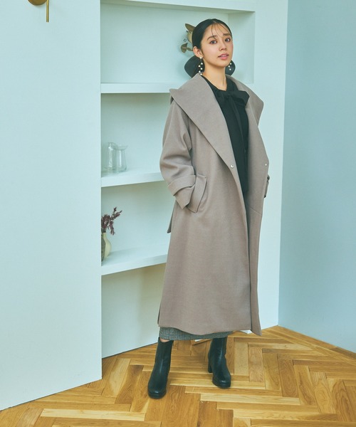 mysty woman（ミスティウーマン）の「ボウタイキリカエ2wayニット　986379（ニット/セーター・レディース・グレイッシュブルー/アイボリー/ブラック・FREE）」の7枚目の写真