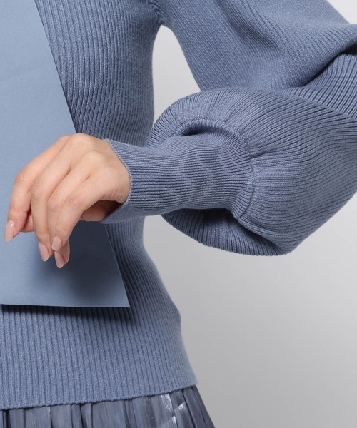 mysty woman（ミスティウーマン）の「ボウタイキリカエ2wayニット　986379（ニット/セーター・レディース・グレイッシュブルー/アイボリー/ブラック・FREE）」の18枚目の写真