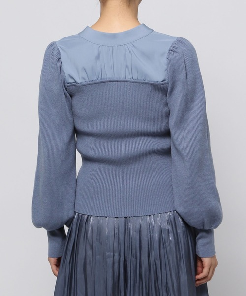 mysty woman（ミスティウーマン）の「ボウタイキリカエ2wayニット　986379（ニット/セーター・レディース・グレイッシュブルー/アイボリー/ブラック・FREE）」の13枚目の写真