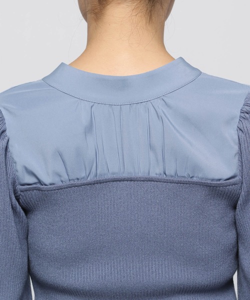 mysty woman（ミスティウーマン）の「ボウタイキリカエ2wayニット　986379（ニット/セーター・レディース・グレイッシュブルー/アイボリー/ブラック・FREE）」の14枚目の写真