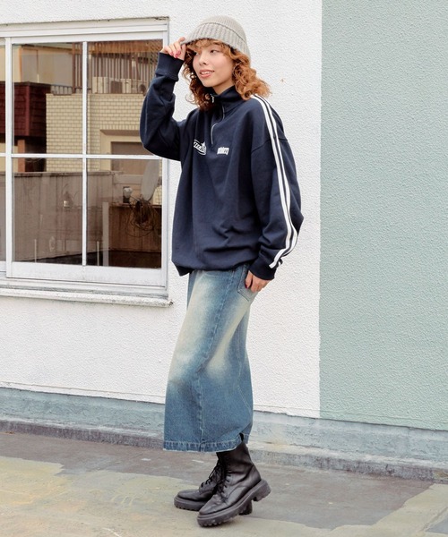 PBLIM（ページボーイリム）の「PBLIM/サイドラインZIPスウェット（スウェット・レディース・ネイビー/杢グレー・MEDIUM/LARGE）」の16枚目の写真