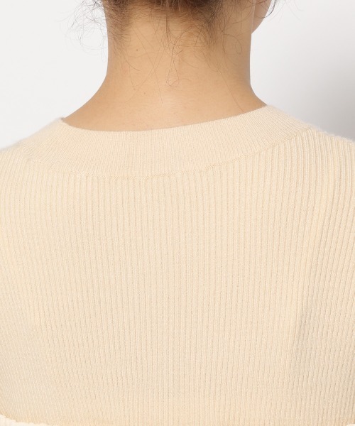 mysty woman(ミスティウーマン)の「カットジャガードペプラムプルオーバー 985724(Tシャツ/カットソー・レディース・アイボリー/ブラック/グレー系その他・FREE)」の18枚目の写真