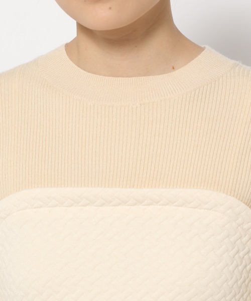 mysty woman(ミスティウーマン)の「カットジャガードペプラムプルオーバー 985724(Tシャツ/カットソー・レディース・アイボリー/ブラック/グレー系その他・FREE)」の19枚目の写真