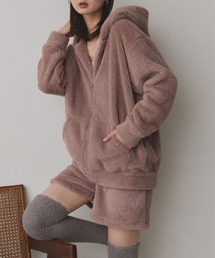 ルームウェア/パジャマ パーカー」に該当するルームウェア（ピンク