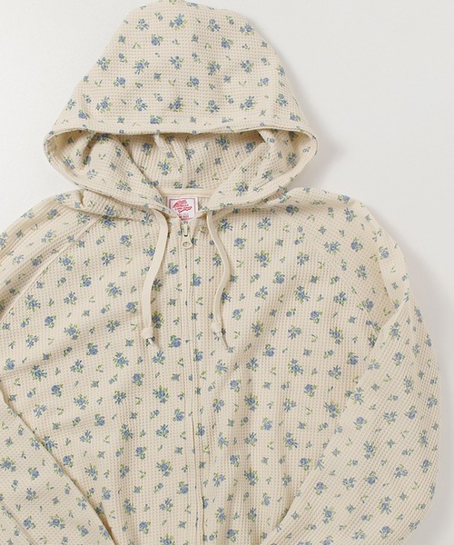 【セール】【JEMORGAN / ジェーイーモーガン】ワッフル花柄フルジップパーカー（パーカー）｜JEMORGAN（ジェーイーモーガン）