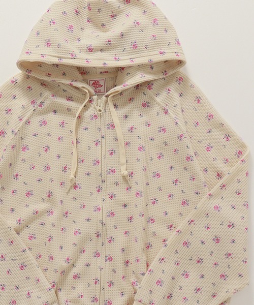 JEMORGAN（ジェーイーモーガン）の「【JEMORGAN / ジェーイーモーガン】ワッフル花柄フルジップパーカー（パーカー・レディース・ブルー系/ピンク系/ラベンダー/パープル系/ピンク系1・FREE）」の3枚目の写真