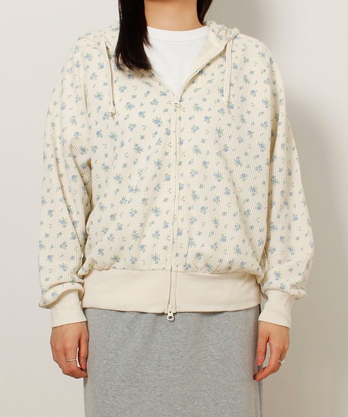 JEMORGAN（ジェーイーモーガン）の「【JEMORGAN / ジェーイーモーガン】ワッフル花柄フルジップパーカー（パーカー・レディース・ブルー系/ピンク系/ラベンダー/パープル系/ピンク系1・FREE）」の20枚目の写真