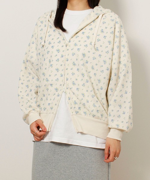 JEMORGAN（ジェーイーモーガン）の「【JEMORGAN / ジェーイーモーガン】ワッフル花柄フルジップパーカー（パーカー・レディース・ブルー系/ピンク系/ラベンダー/パープル系/ピンク系1・FREE）」の21枚目の写真