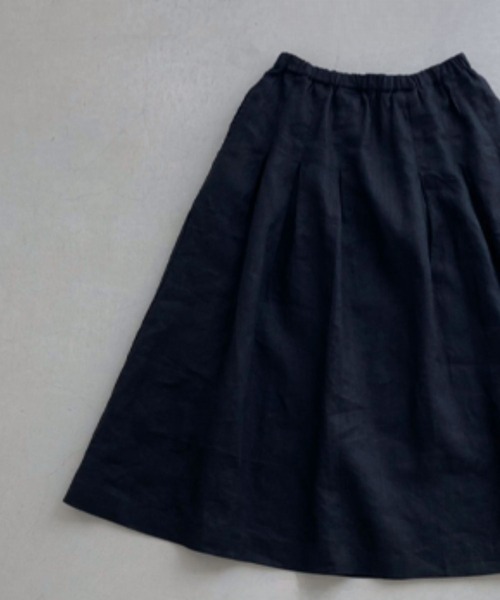 sanpo kuschel(サンポクシェル)の「リネン素材のスカート(スカート・レディース・ベージュ/ブラック・FREE)」の14枚目の写真