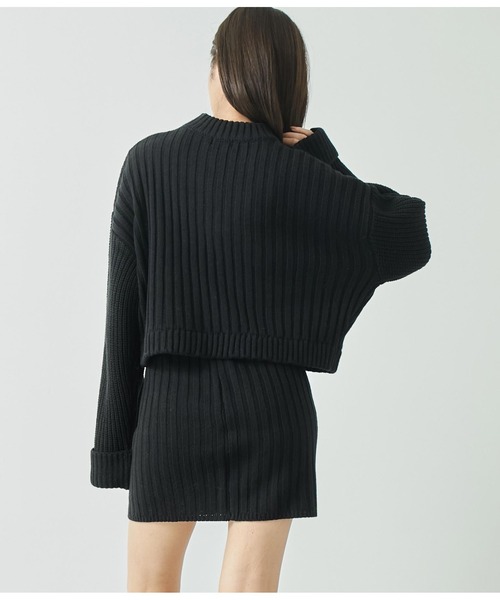 ANAP（アナップ）の「プチハイニットセットアップ【親子お揃い】（ワンピース・レディース・アイボリー/サックスブルー/ブラック・FREE）」の12枚目の写真