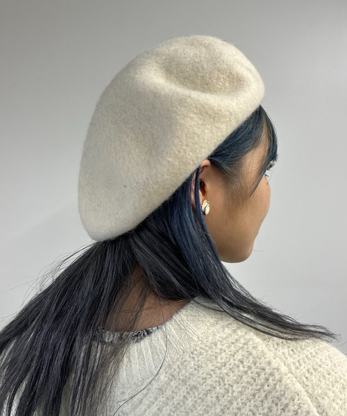 un dix cors（アンディコール）の「バスクベレー（ハンチング/ベレー帽・レディース・ブラック/アイボリー・FREE）」の6枚目の写真