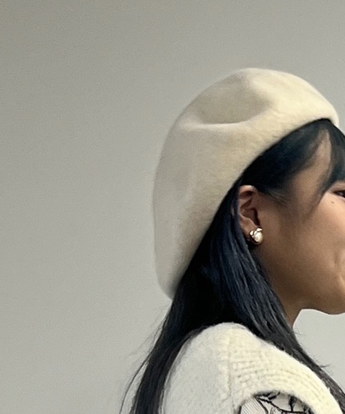 un dix cors（アンディコール）の「バスクベレー（ハンチング/ベレー帽・レディース・ブラック/アイボリー・FREE）」の8枚目の写真