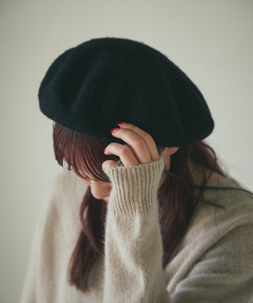 un dix cors（アンディコール）の「バスクベレー（ハンチング/ベレー帽・レディース・ブラック/アイボリー・FREE）」の15枚目の写真