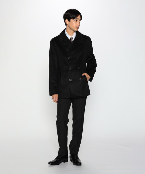 COMME CA ISM(コムサイズム)の「エアリーウール ライト Pコート(ピーコート・メンズ・ネイビー/カーキ/ブラック・S/L/M)」の4枚目の写真