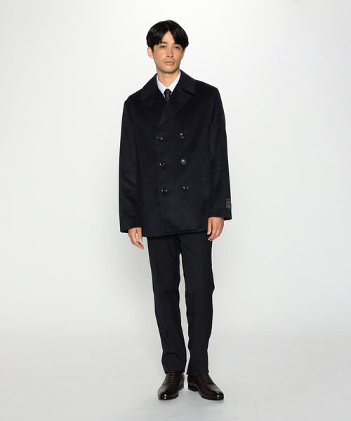 COMME CA ISM(コムサイズム)の「エアリーウール ライト Pコート(ピーコート・メンズ・ネイビー/カーキ/ブラック・S/L/M)」の6枚目の写真