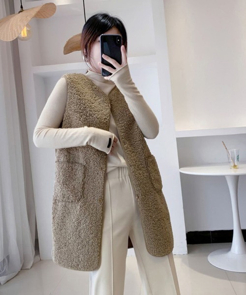 ロングボアベスト Doux Belle（ドゥーベル）の「ロングボアベスト（ベスト）」 - WEAR