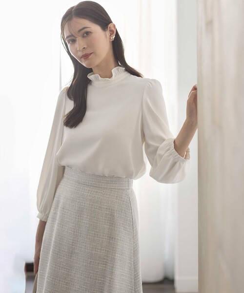 【KUMIKYOKU NAVY】ジョーゼットシフォン ブラウス