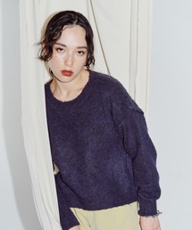 モヘアクルーネックトップス