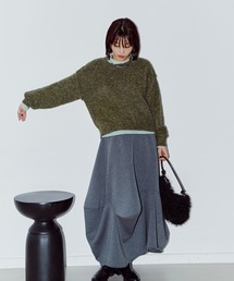 モヘアクルーネックトップス