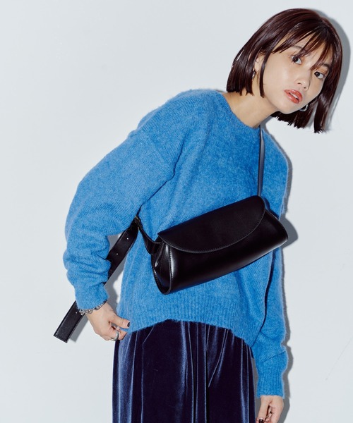 LIENCOEUR（リアンクール）の「モヘアクルーネックトップス（ニット/セーター・レディース・グリーン/オリーブ/ブルー/グレイッシュベージュ/ネイビー/ベージュ・FREE）」の6枚目の写真