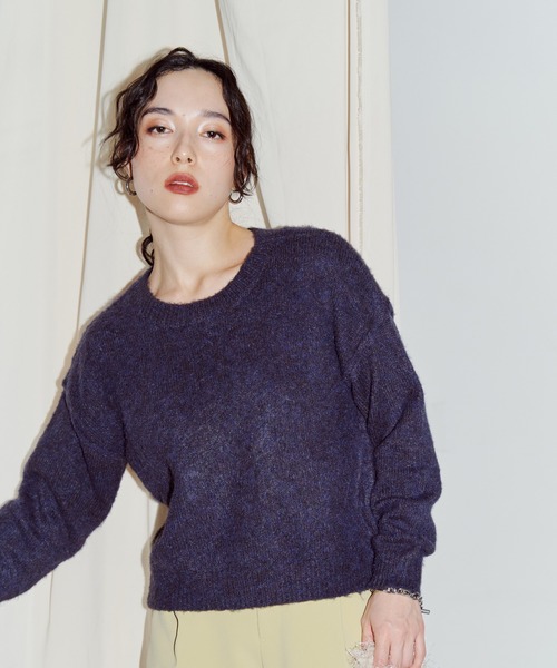 LIENCOEUR（リアンクール）の「モヘアクルーネックトップス（ニット/セーター・レディース・グリーン/オリーブ/ブルー/グレイッシュベージュ/ネイビー/ベージュ・FREE）」の15枚目の写真