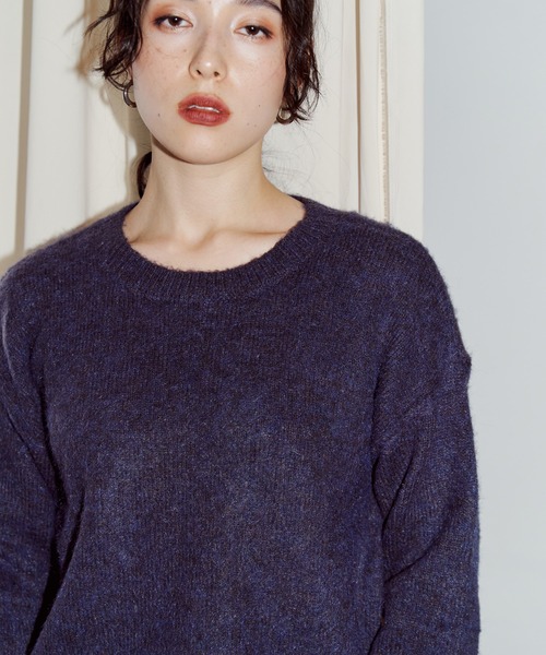 LIENCOEUR（リアンクール）の「モヘアクルーネックトップス（ニット/セーター・レディース・グリーン/オリーブ/ブルー/グレイッシュベージュ/ネイビー/ベージュ・FREE）」の18枚目の写真