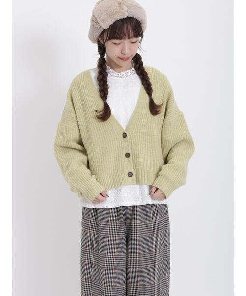 Samansa Mos2（サマンサ モスモス）の「【マシンウォッシャブル】Vネックショートカーディガン（カーディガン/ボレロ・レディース・イエロー/オレンジ/ブラック/モカ/キナリ/ブルー・F）」の8枚目の写真