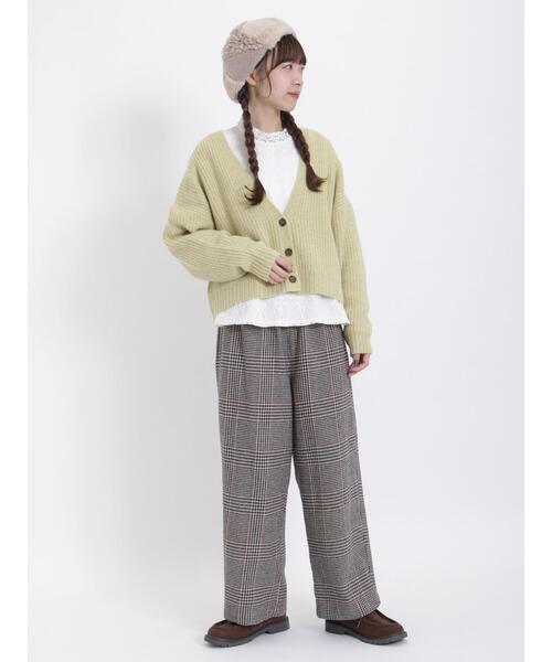 Samansa Mos2（サマンサ モスモス）の「【マシンウォッシャブル】Vネックショートカーディガン（カーディガン/ボレロ・レディース・イエロー/オレンジ/ブラック/モカ/キナリ/ブルー・F）」の10枚目の写真