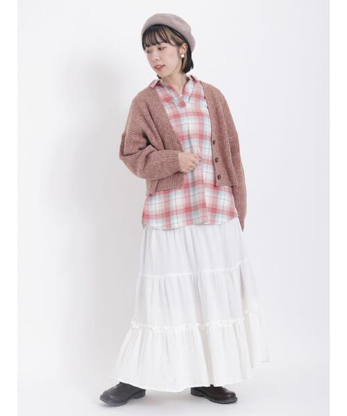 Samansa Mos2（サマンサ モスモス）の「【マシンウォッシャブル】Vネックショートカーディガン（カーディガン/ボレロ・レディース・イエロー/オレンジ/ブラック/モカ/キナリ/ブルー・F）」の13枚目の写真