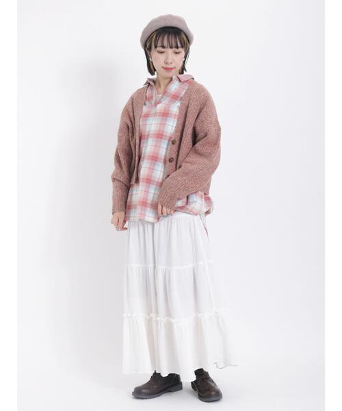 Samansa Mos2（サマンサ モスモス）の「【マシンウォッシャブル】Vネックショートカーディガン（カーディガン/ボレロ・レディース・イエロー/オレンジ/ブラック/モカ/キナリ/ブルー・F）」の14枚目の写真