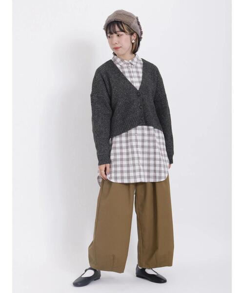 Samansa Mos2（サマンサ モスモス）の「【マシンウォッシャブル】Vネックショートカーディガン（カーディガン/ボレロ・レディース・イエロー/オレンジ/ブラック/モカ/キナリ/ブルー・F）」の18枚目の写真