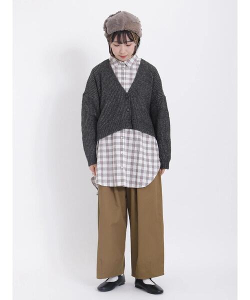 Samansa Mos2（サマンサ モスモス）の「【マシンウォッシャブル】Vネックショートカーディガン（カーディガン/ボレロ・レディース・イエロー/オレンジ/ブラック/モカ/キナリ/ブルー・F）」の19枚目の写真