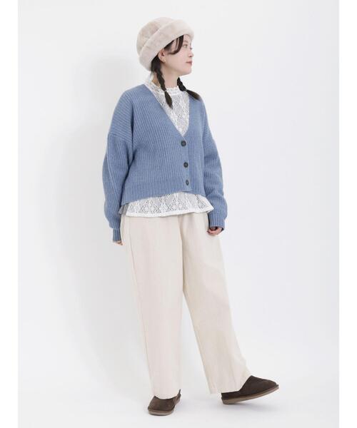 Samansa Mos2（サマンサ モスモス）の「【マシンウォッシャブル】Vネックショートカーディガン（カーディガン/ボレロ・レディース・イエロー/オレンジ/ブラック/モカ/キナリ/ブルー・F）」の22枚目の写真