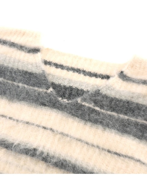 anap mimpi（アナップミンピ）の「Vネック ボーダー 起毛 ニット（ニット/セーター・レディース・ダークグレー/ベージュ・FREE）」の17枚目の写真