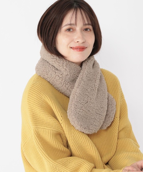 studio CLIP（スタディオクリップ）の「あったかボア差し込みマフラー（マフラー・レディース・アイボリー/ブラック/ライトグレー・FREE）」の5枚目の写真