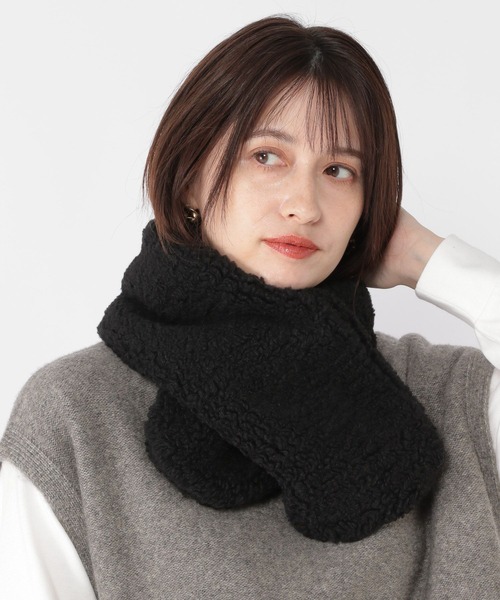 studio CLIP（スタディオクリップ）の「あったかボア差し込みマフラー（マフラー・レディース・アイボリー/ブラック/ライトグレー・FREE）」の6枚目の写真