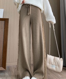 フリンジ付きベージュスラックス 000000003635_8yInLNq.jpg