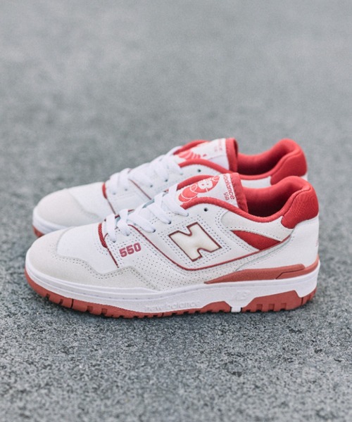 NEW BALANCE（ニューバランス）の「BB550STF WHITE/RED（スニーカー
