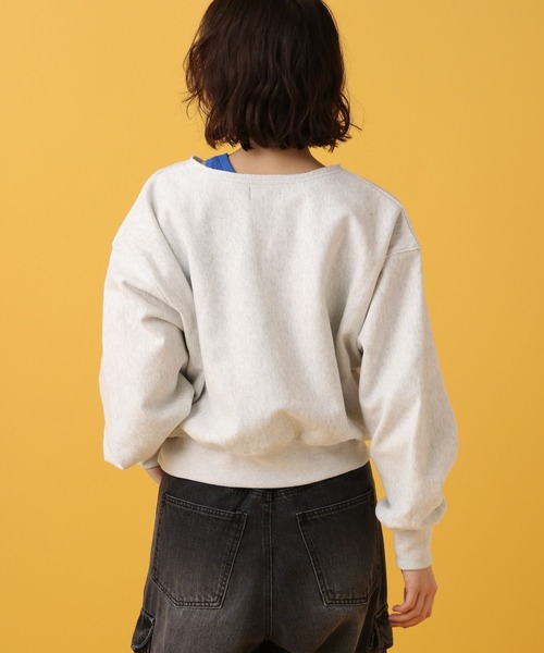 PBLIM(ページボーイリム)の「PBLIM/カレッジフロッキーショートVプルオーバー(スウェット・レディース・ネイビー/ブルー/杢グレー・FREE)」の6枚目の写真