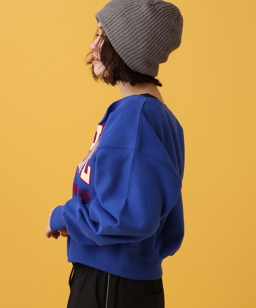 PBLIM(ページボーイリム)の「PBLIM/カレッジフロッキーショートVプルオーバー(スウェット・レディース・ネイビー/ブルー/杢グレー・FREE)」の10枚目の写真