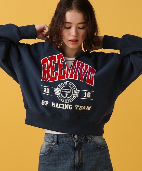 PBLIM(ページボーイリム)の「PBLIM/カレッジフロッキーショートVプルオーバー(スウェット・レディース・ネイビー/ブルー/杢グレー・FREE)」の15枚目の写真
