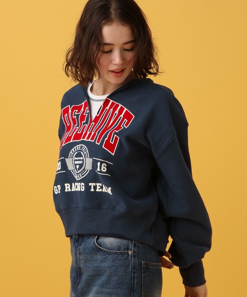 PBLIM(ページボーイリム)の「PBLIM/カレッジフロッキーショートVプルオーバー(スウェット・レディース・ネイビー/ブルー/杢グレー・FREE)」の16枚目の写真