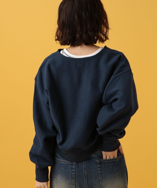 PBLIM(ページボーイリム)の「PBLIM/カレッジフロッキーショートVプルオーバー(スウェット・レディース・ネイビー/ブルー/杢グレー・FREE)」の17枚目の写真
