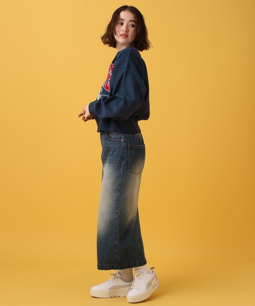 PBLIM(ページボーイリム)の「PBLIM/カレッジフロッキーショートVプルオーバー(スウェット・レディース・ネイビー/ブルー/杢グレー・FREE)」の19枚目の写真