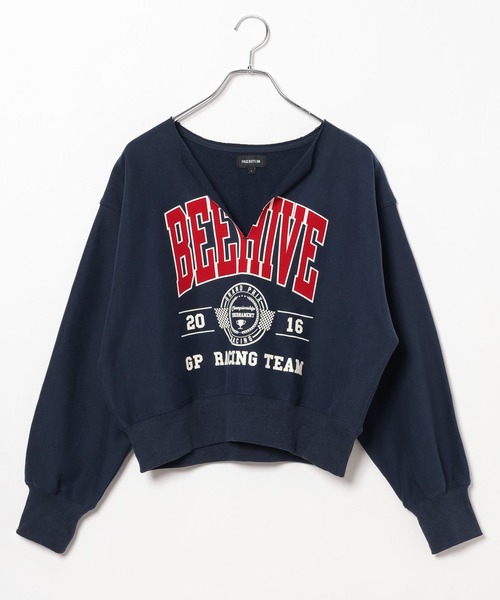 PBLIM(ページボーイリム)の「PBLIM/カレッジフロッキーショートVプルオーバー(スウェット・レディース・ネイビー/ブルー/杢グレー・FREE)」の21枚目の写真