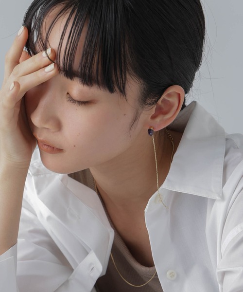 NANO universe(ナノユニバース)の「ストーンチェーンピアス(ピアス(両耳用)・レディース・その他4/その他3/その他1/その他2・FREE)」の4枚目の写真